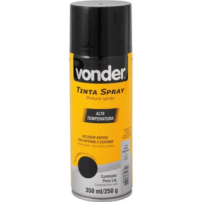 Tinta em spray alta temperatura, preto, 350 ml/250 g