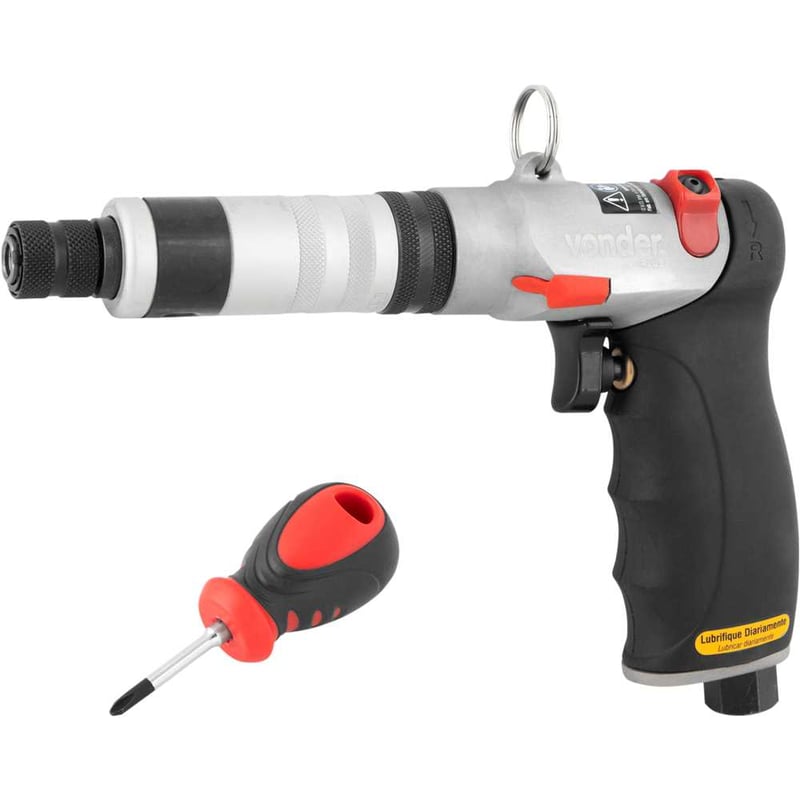 Parafusadeira pneumática com encaixe de 1/4", com acionamento por pressão com interruptor, PPV 345, VONDER PLUS