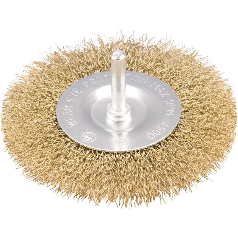 Escova circular 4" x 1/2" haste de 1/4" (101,6 mm x 12,7 mm x 6,35 mm)