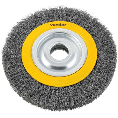 Escova circular de aço, ondulada, 8" x 1.3/16" ( 203 mm x 30 mm), com bucha de redução