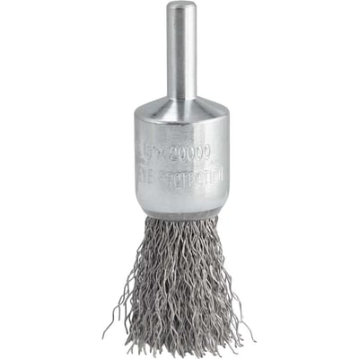 Escova pincel 19 mm, aço inox, cerdas onduladas, haste 1/4"