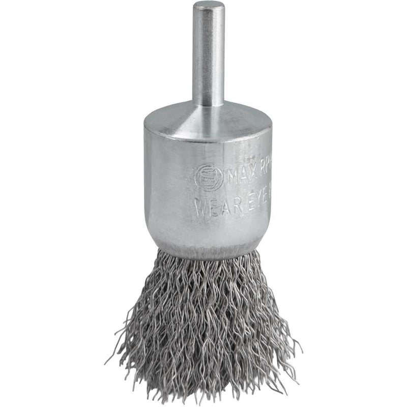 Escova pincel 25 mm, aço inox, cerdas onduladas, haste 1/4"
