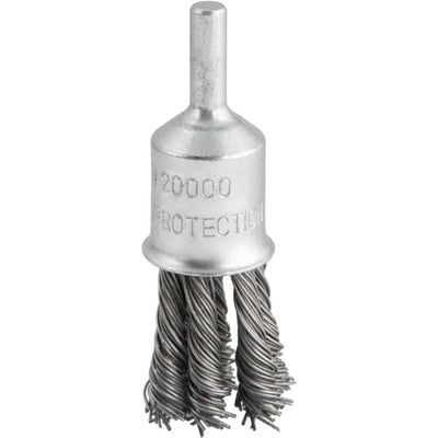 Escova de aço inox torcido, tipo pincel, 19 mm