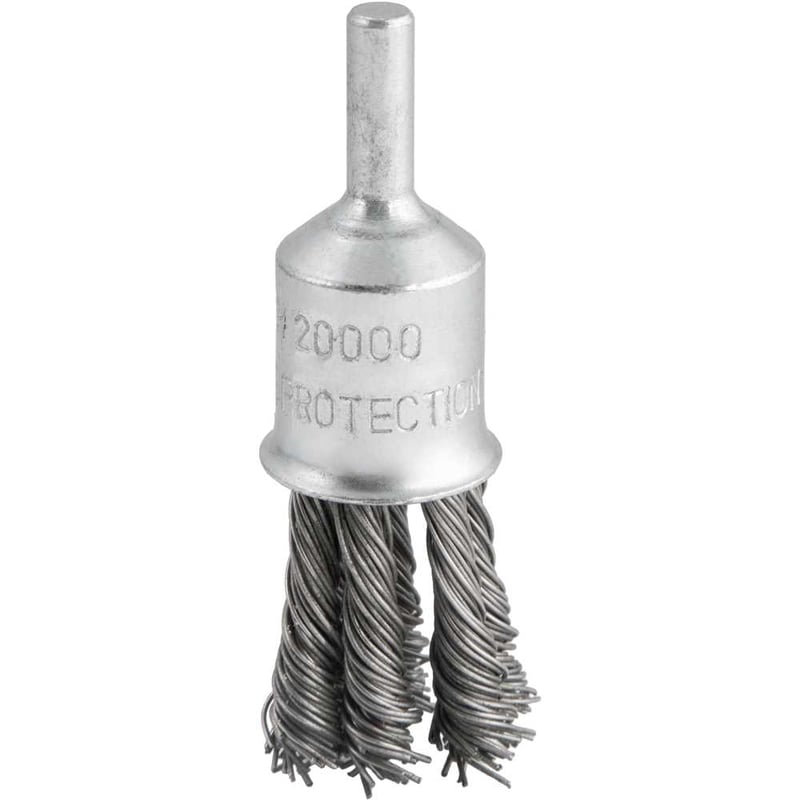 Escova de aço inox torcido, tipo pincel, 19 mm