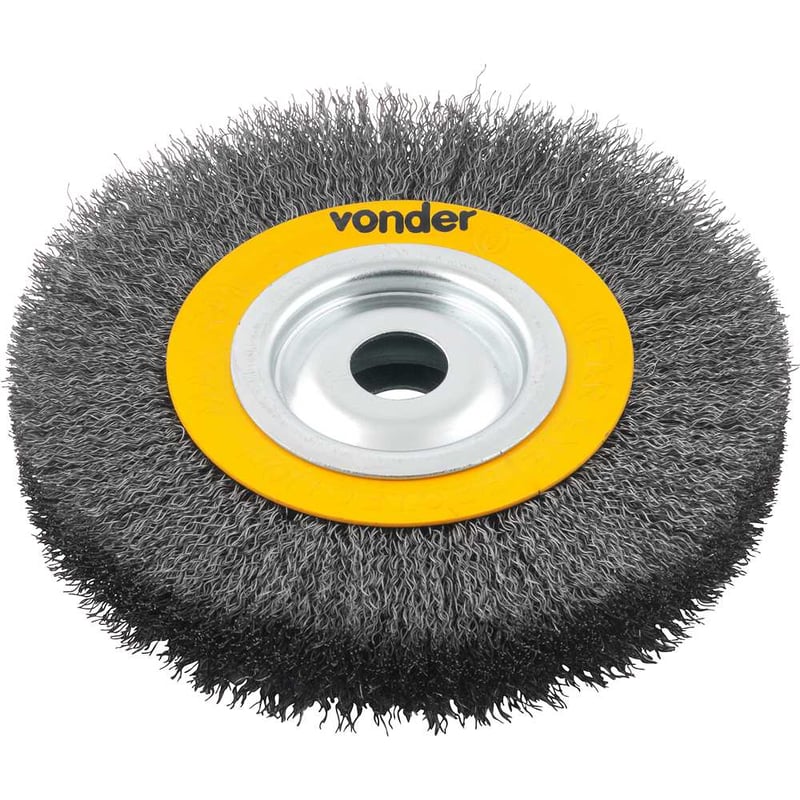 Escova circular de aço, ondulada, 6" x 1" x 3/4" (152,4 mm x 25,4 mm x 19,1 mm)