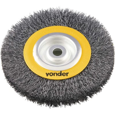 Escova circular de aço, ondulada, 6" x 3/4" x 1/2" (152,4 mm x 19,1 mm x 12,7 mm)