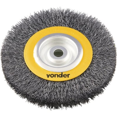 Escova circular de aço, ondulada, 6" x 3/4" x 5/8" (152,4 mm x 19,1 mm x 15,9 mm)