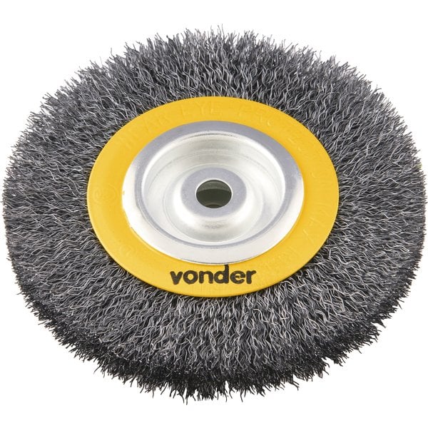 Escova circular de aço, ondulada, 6" x 3/4" x 5/8" (152,4 mm x 19,1 mm x 15,9 mm)