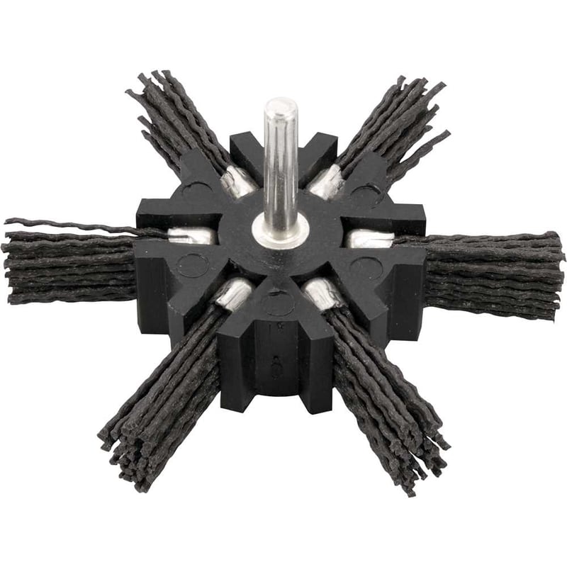 Escova circular de nylon seccionada 4" com haste de 1/4"