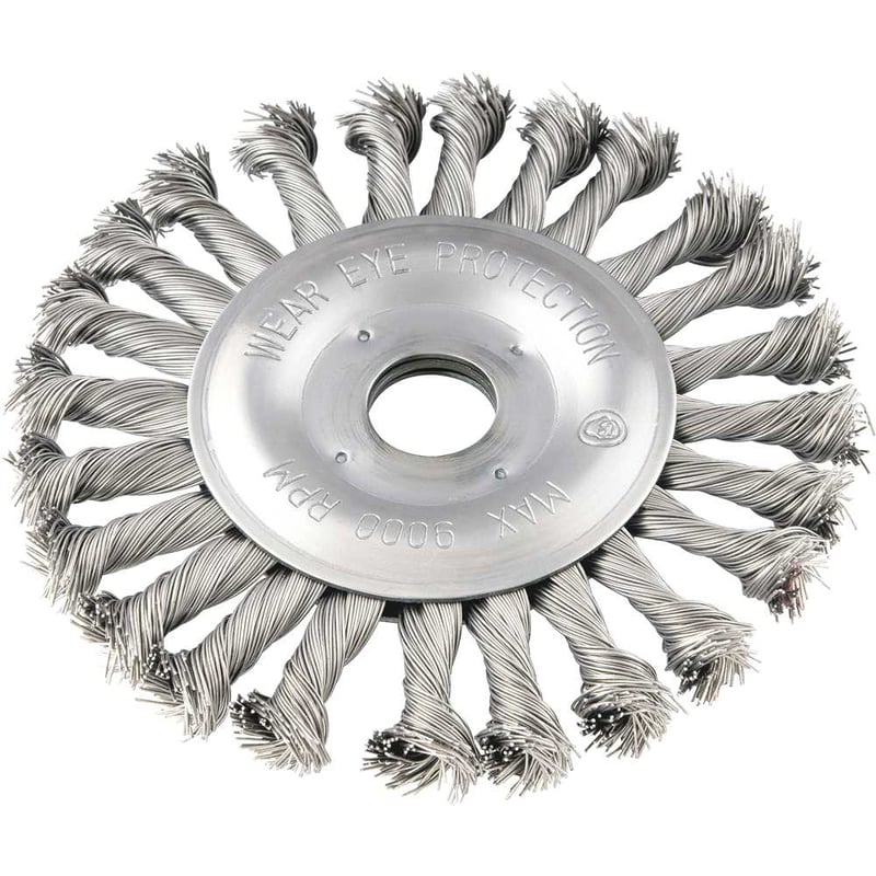 Escova circular 4.1/2" x 1/2" x 7/8" torcida em aço inox