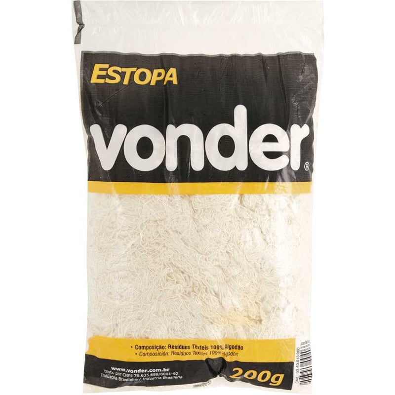 Estopa branca para polimento, embalagem com 200 g