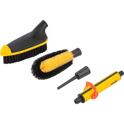 Jogo com 2 escovas e 1 esguicho, conector de 1/2", para mangueira