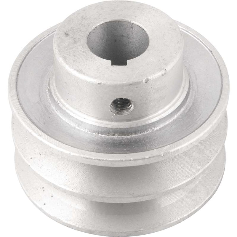Polia de alumínio 2 canais, perfil A, 70 mm com furo de 3/4" - 19,1 mm
