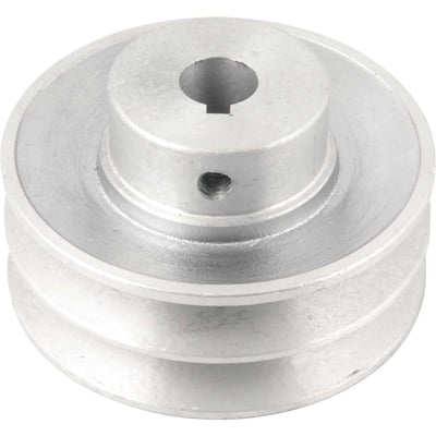 Polia de alumínio 2 canais, perfil A, 90 mm com furo de 5/8" - 15,9 mm