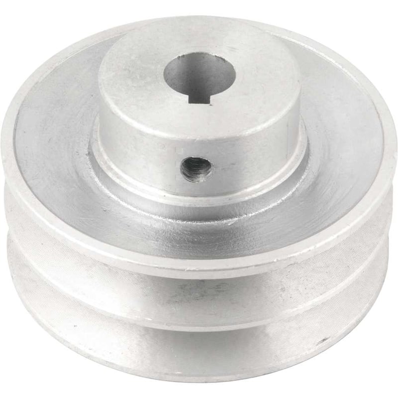 Polia de alumínio 2 canais, perfil A, 90 mm com furo de 5/8" - 15,9 mm