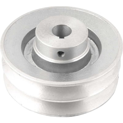 Polia de alumínio 2 canais, perfil B, 120 mm com furo de 3/4" - 19,1 mm