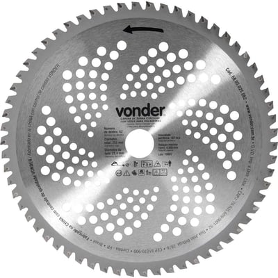 Lâmina circular com vídea, para roçadeiras, 255 mm x 25,4 mm, 62 dentes