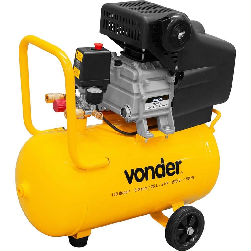 Motocompressor de ar, 8,0 pcm, 25 litros, 220 V~