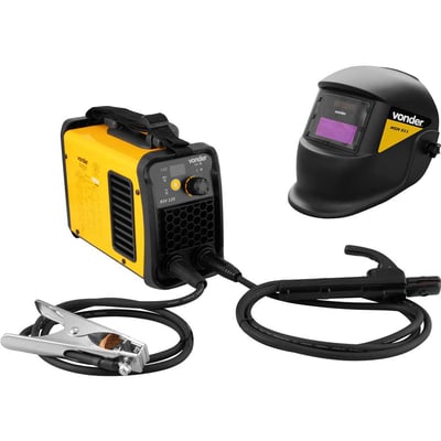 Inversor para solda com eletrodo e TIG, 120 A, IM 125, com máscara de escurecimento automático tonalidade 11, monofásico, 127 V~ - 220 V~ - Seleção automática
