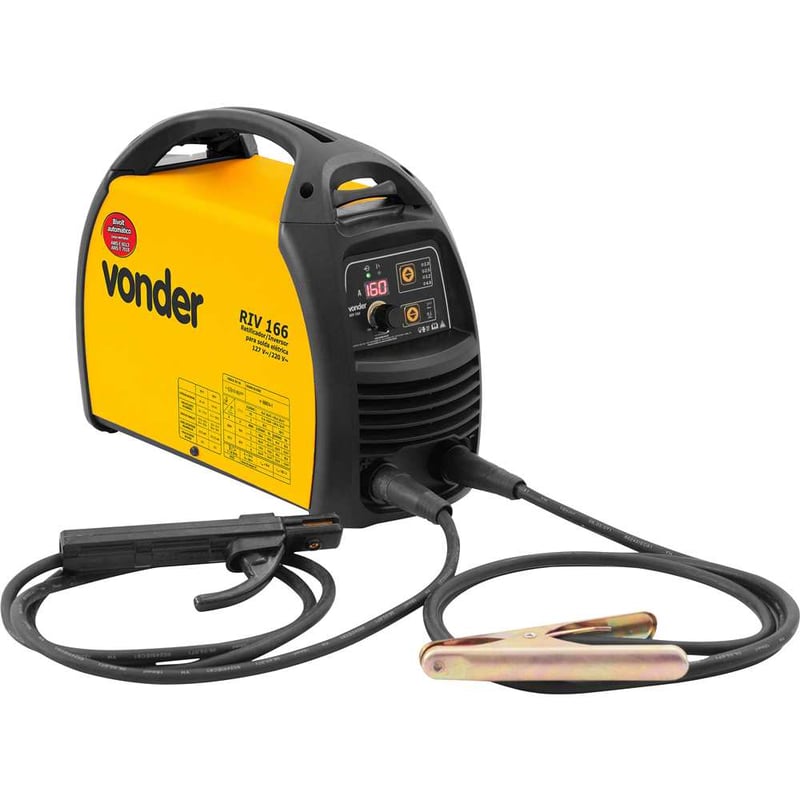 Inversor para solda com eletrodo e TIG, 160 A, RIV 166, com display digital, monofásico, 127 V~ - 220 V~ - Seleção automática