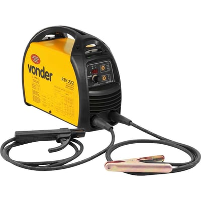Inversor para solda com eletrodo e TIG, 200 A, RIV 222, com display digital, monofásico, 127 V~ - 220 V~ - Seleção automática, VONDER.