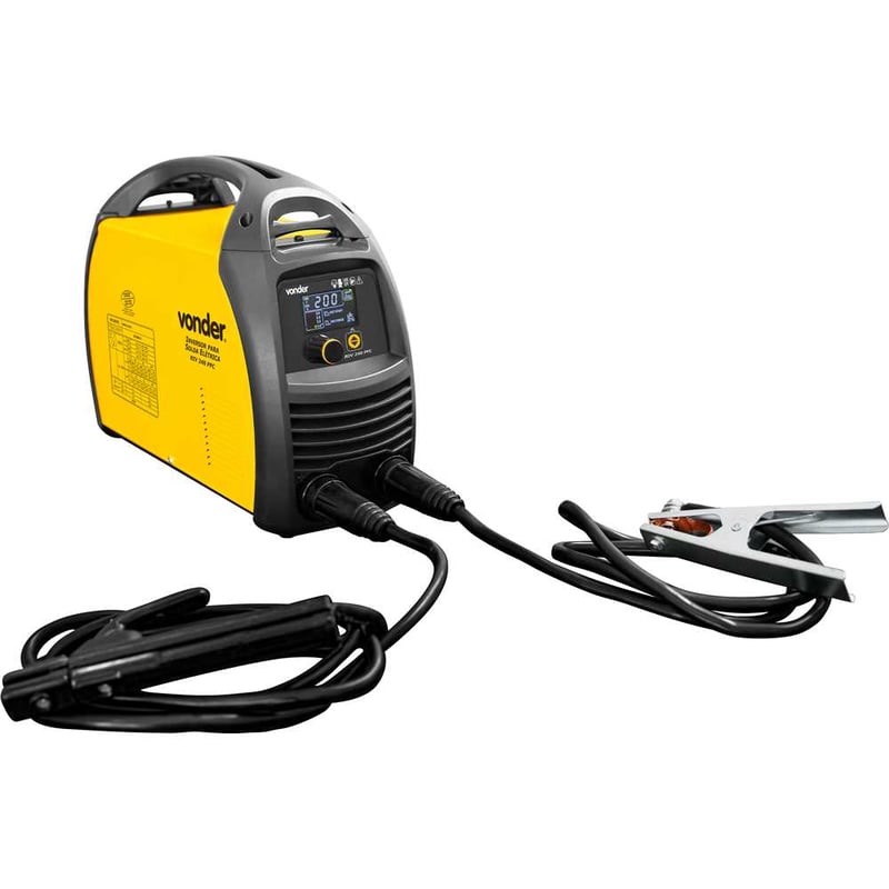 Inversor para solda com eletrodo e TIG, 200 A, RIV 240 PFC, display digital LCD, 85 V~ - 265 V~, alimentação automática, monofásico
