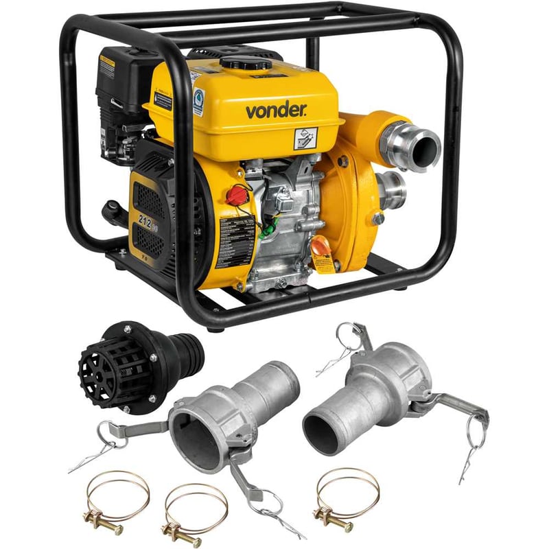 Motobomba a gasolina 2", alta pressão, motor 4 tempos