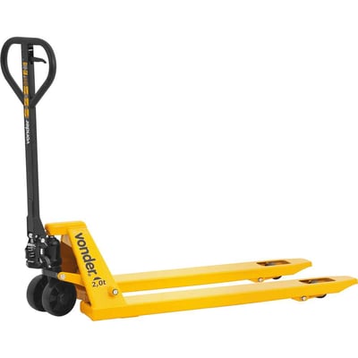 Paleteira hidráulica, 2 toneladas (2 tf), 1.150 mm x 550 mm, roda simples de nylon