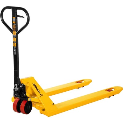 Paleteira hidráulica, 2 toneladas (2 tf), 1.150 mm x 685 mm, roda simples de poliuretano