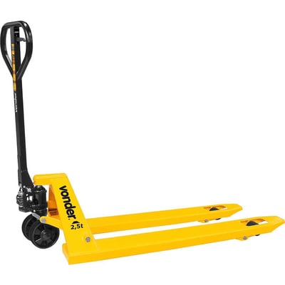 Paleteira hidráulica, 2,5 toneladas (2,5 tf), 1.150 mm x 550 mm, roda simples de nylon