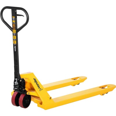 Paleteira hidráulica, 2,5 toneladas (2,5 tf), 1.150 mm x 685 mm, roda simples de poliuretano