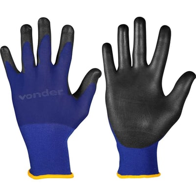 Luva de nylon com poliuretano, touch screen, tamanho 7