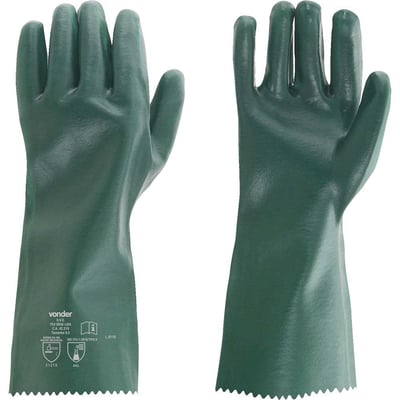 Luva de PVC lisa com forro, 36 cm