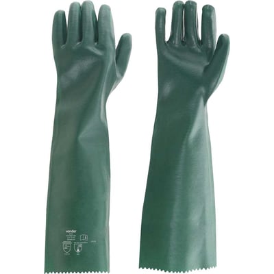 Luva de PVC lisa com forro, 65 cm