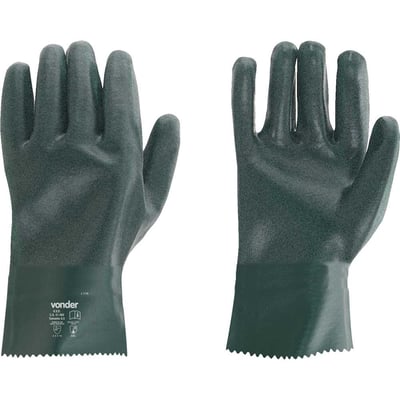 Luva de PVC áspera com forro, 26 cm