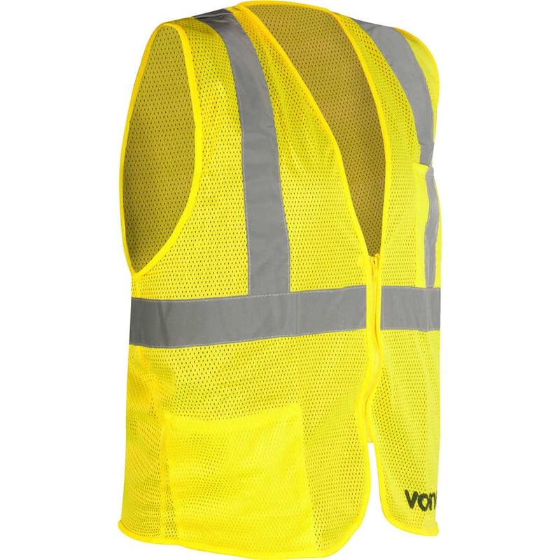 Colete refletivo tipo blusão, com bolso e ziper, amarelo