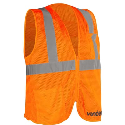 Colete refletivo tipo blusão, com bolso e ziper, laranja