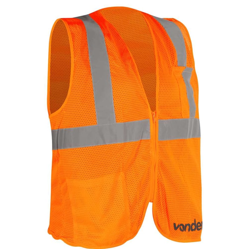 Colete refletivo tipo blusão, com bolso e ziper, laranja
