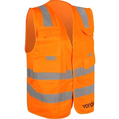 Colete refletivo tipo blusão, com bolso, laranja