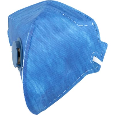 Respirador dobrável, semifacial, sem carvão ativado, com válvula, PFF2, RDV 2202, azul
