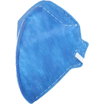 Respirador dobrável, semifacial, sem carvão ativado, sem válvula, PFF2, RDV 2201, azul