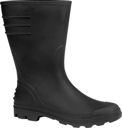 Bota de PVC preta, cano médio, sem forro, 40