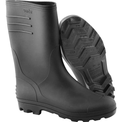 Bota de PVC preta, cano médio, com forro, 37