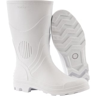Bota de PVC branca, cano médio, sem forro, 45