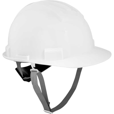 Capacete aba frontal, branco, com jugular e suspensão com catraca, VONDER PLUS
