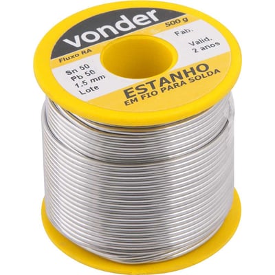 Estanho em fio, com fluxo,1,5 mm, 50 x 50,com 500 g