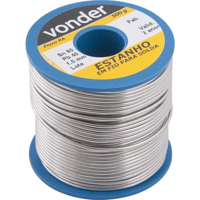 Estanho em fio, com fluxo, 1,5 mm, 60 x 40,com 500 g