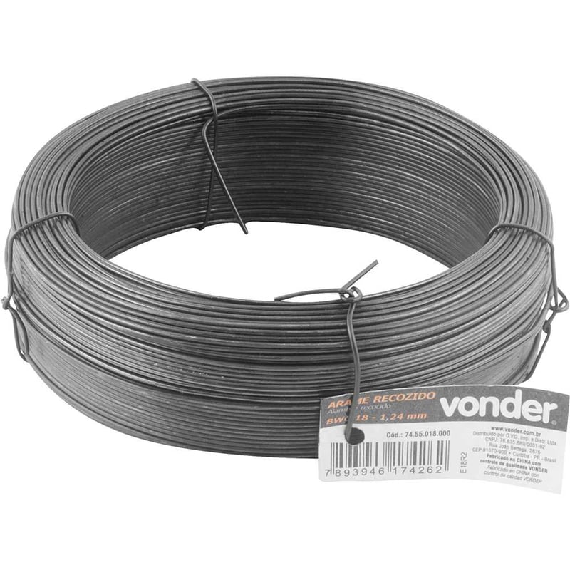 Arame recozido BWG 18, rolo com 1,0 kg
