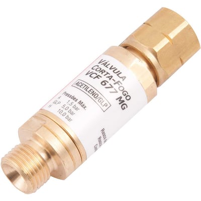 Válvula seca corta chama/fogo acetileno, para maçarico VCF-677 MG