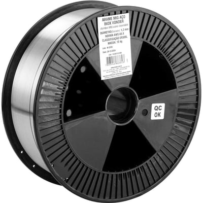 Arame MIG aço inox ER309LSi, 1,2 mm, carretel com 15 kg